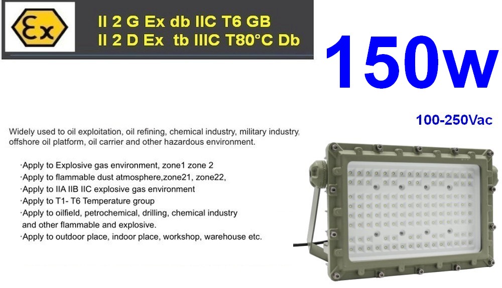 Floodlight Atex 150W Zone 1, Zone 2, 21, 22